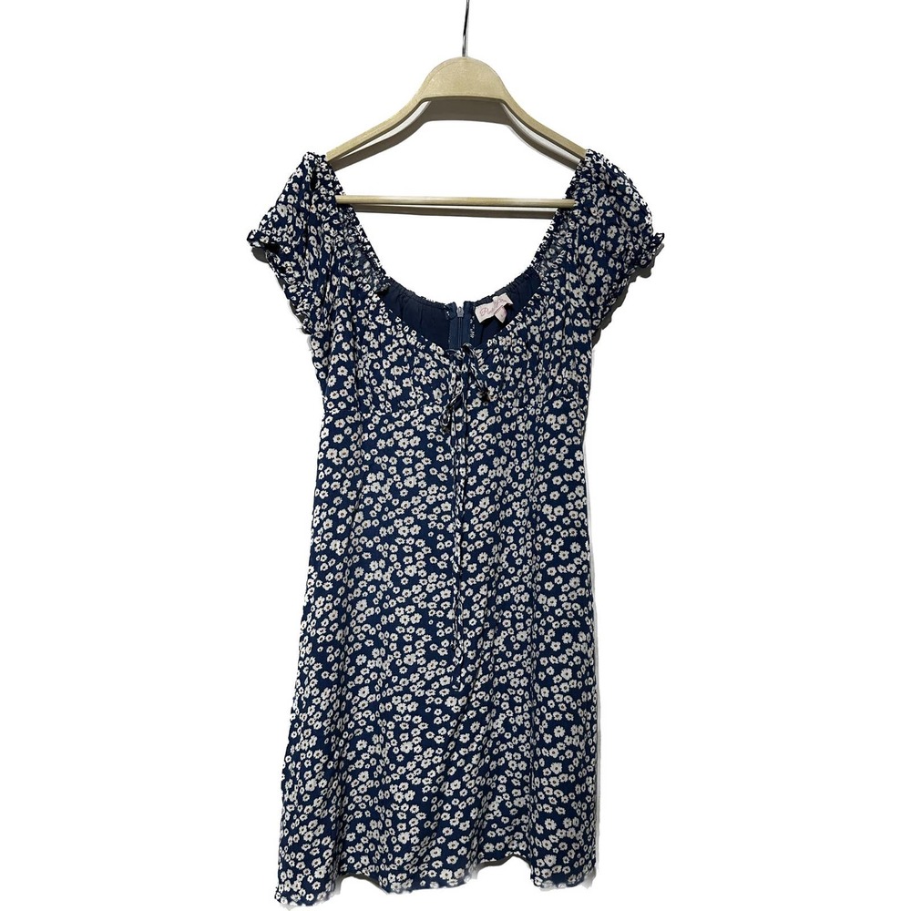Pink Lily Blue floral dress‎ Size L